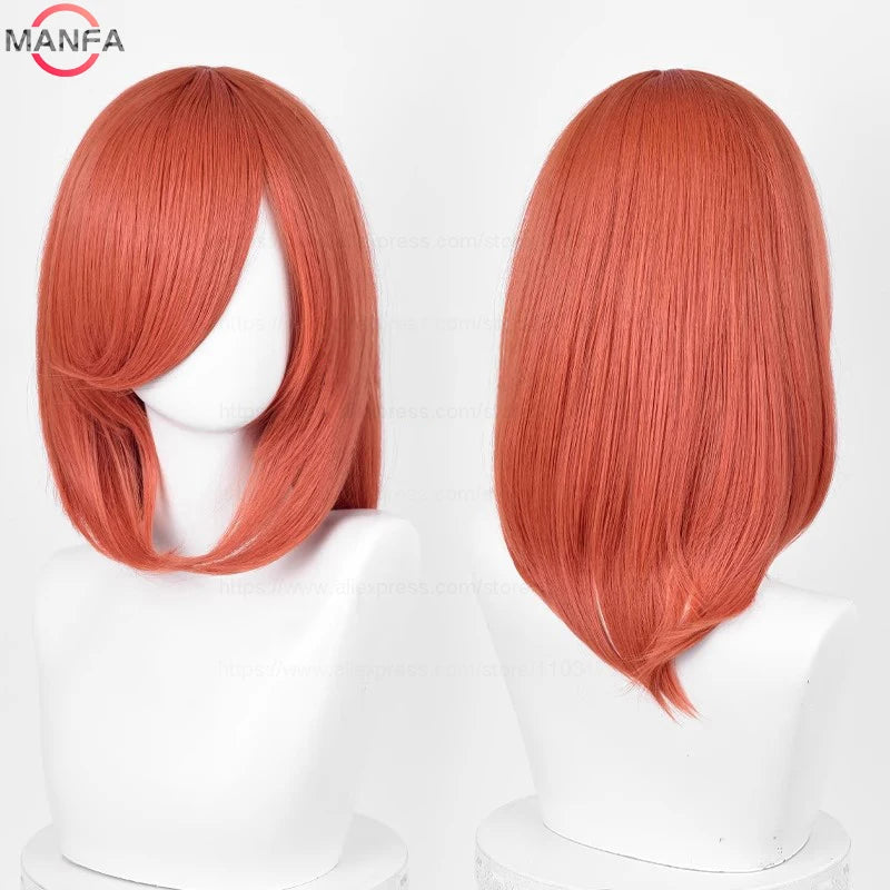 40cm Medium Basic Anime Cosplay Wig Bang Blond  Black White Red Pink Green Brown Gold Blue Heat Resistant Synthetic Hair Wigs
