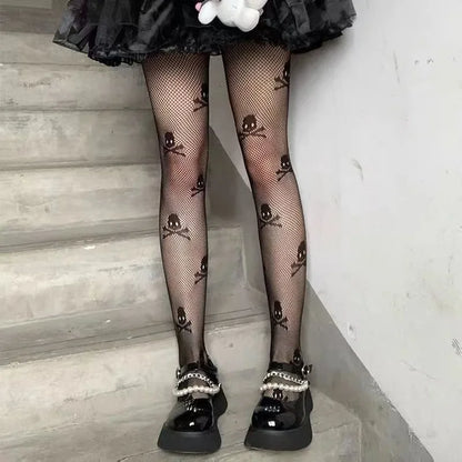 Gothic Spider Web Tights – Retro Mesh Hosiery