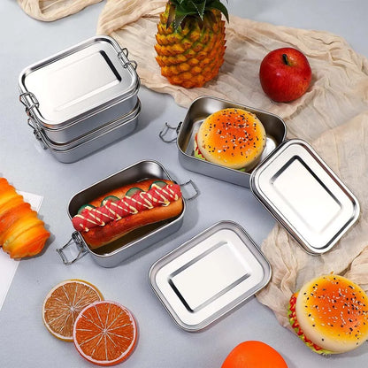 Stainless Steel Bento Box – 4-Piece Metal Lunch Food Containers