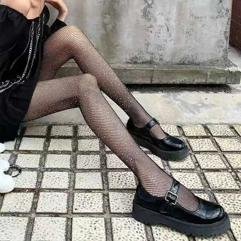Gothic Spider Web Tights – Retro Mesh Hosiery