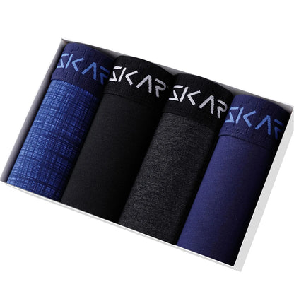 Men’s Cotton Boxer Shorts – Soft 4-Piece Underwear Set