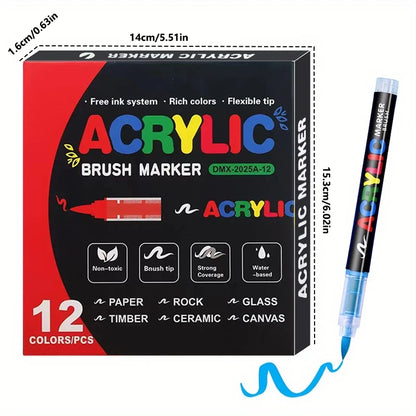 Acrylic Paint Markers – Brush Tip Pens for Wood, Rock & Canvas