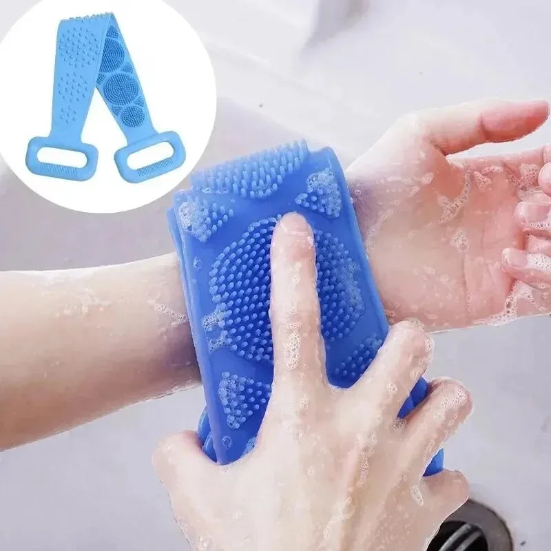 Silicone Back Scrubber Shower Belt Body Exfoliating Brush