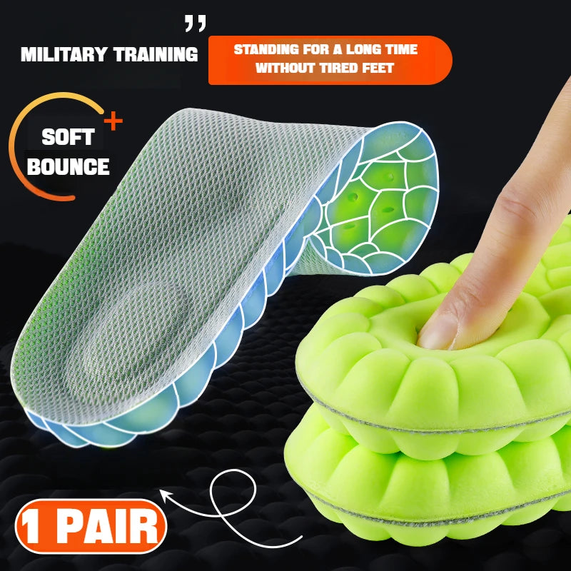 4D Soft Arch Support Insoles – PU Shock-Absorbing Shoe Inserts
