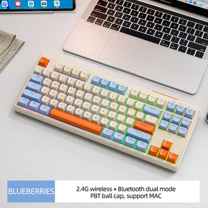 Wireless Gaming Keyboard 87 Key Bluetooth RGB Keyboard with Mouse