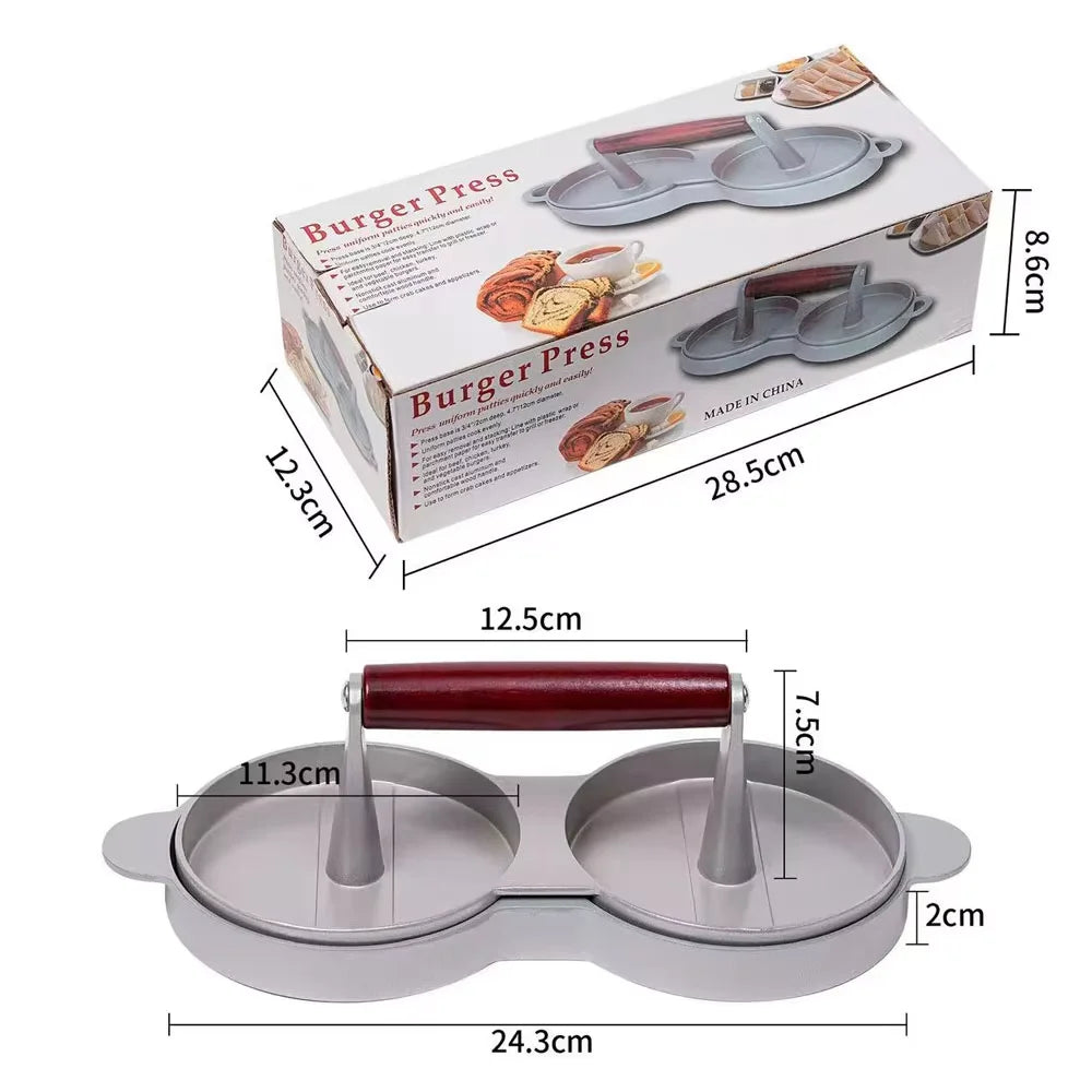 Burger Press Hamburger Patty Maker Aluminum Meat Tool for Kitchen