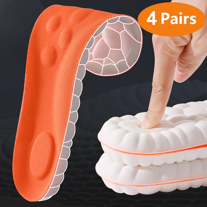 Sports Insoles Latex Cushion Arch Support Shock Absorbing Inserts