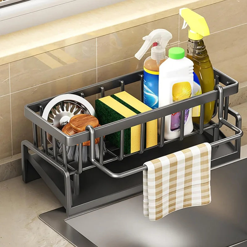 Kitchen Sink Organizer with Tilted Water Tray