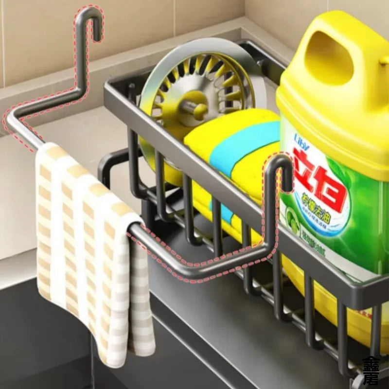 Sink Organizer with Drainage Rack Compact Kitchen Storage Shelf