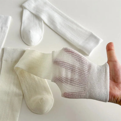 Women Mid-Calf Socks – Cotton Long Socks in Black, White & Gray