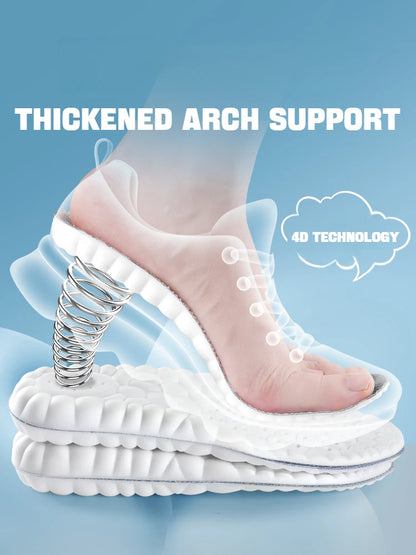 4D Soft Arch Support Insoles – PU Shock-Absorbing Shoe Inserts