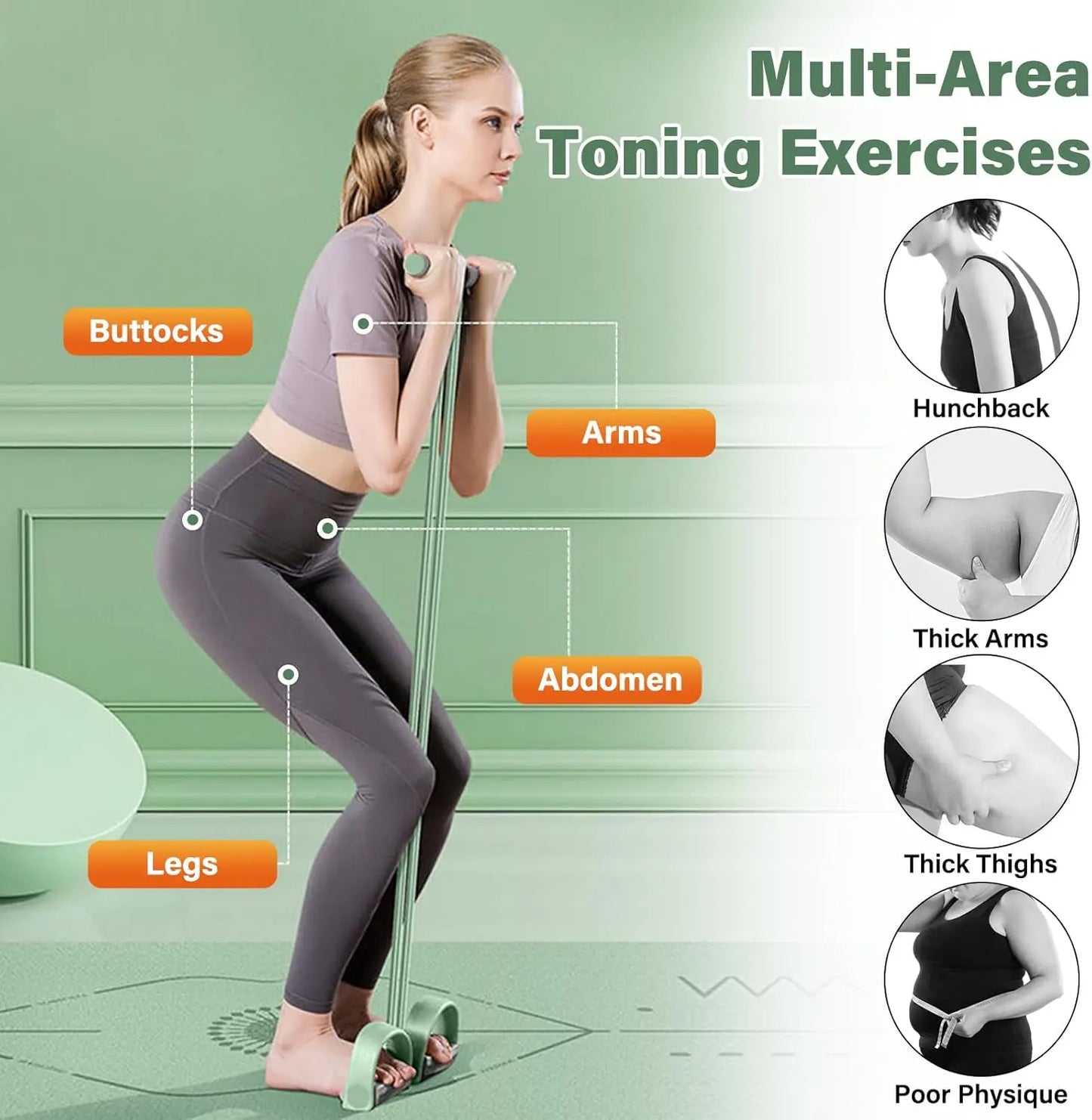 Pedal Resistance Bands with Handles – Full Body Exercise Trainer