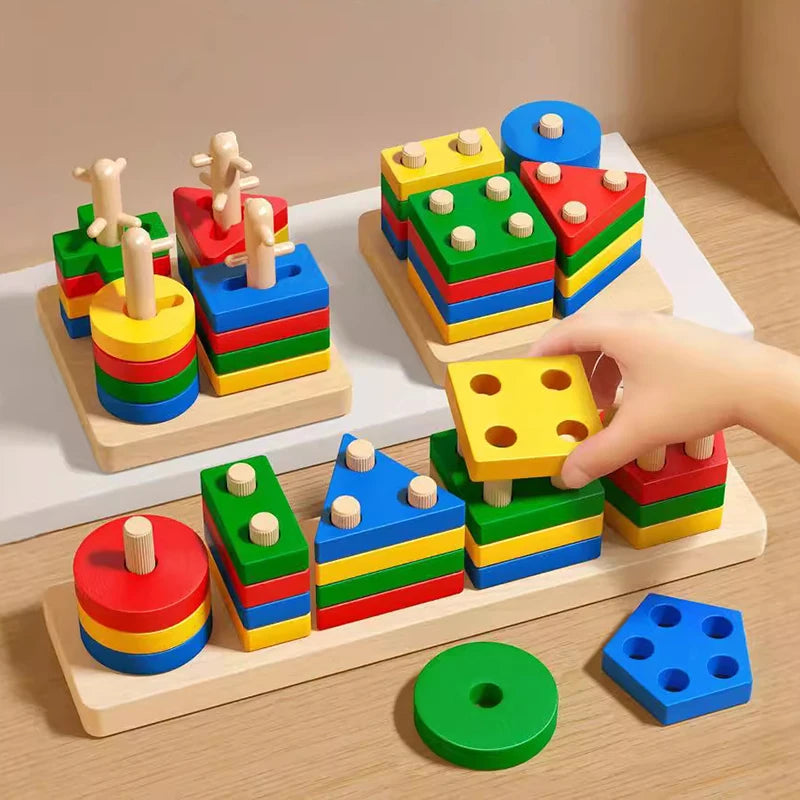 Wooden Shape Matching Toy for Kids