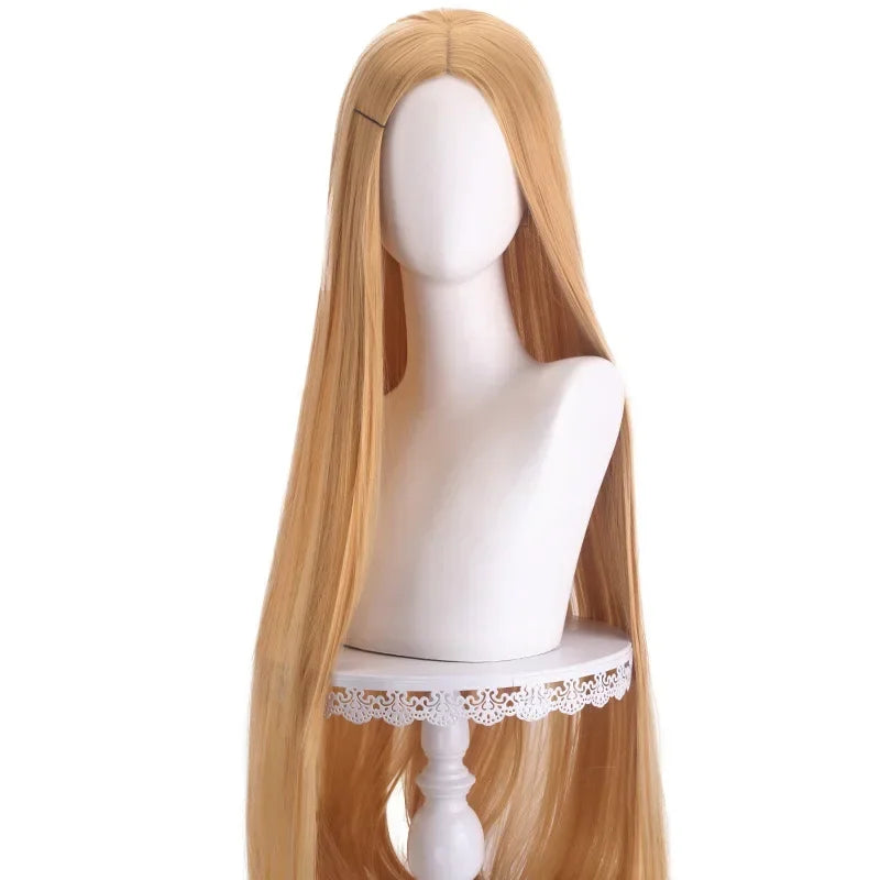 40Inch Long Straight Cosplay Wig Centre Parting Central Split Blond Pink Rose Red Purple Heat Resistant Synthetic Hair Wigs