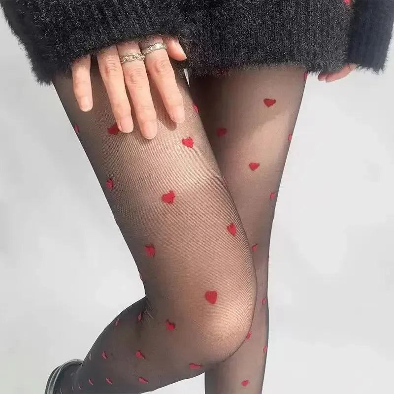 Women’s Polka Dot Tights – Sheer Vintage Style Hosiery