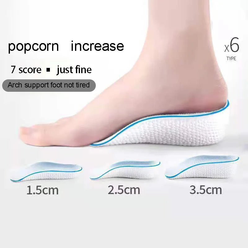Height Increasing Insoles Memory Foam Arch Support Heel Lift 1.5–3.5cm