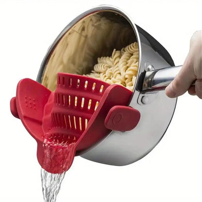Clip On Pot Strainer Adjustable Stainless Steel Kitchen Tool