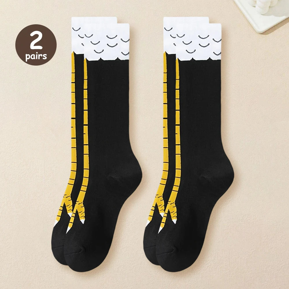 Women’s Knee High Socks – Cartoon Chicken Claw Casual Sports Socks