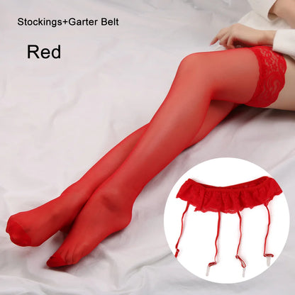 Women's Thigh High Stockings – Lace Top 70cm Long Hosiery