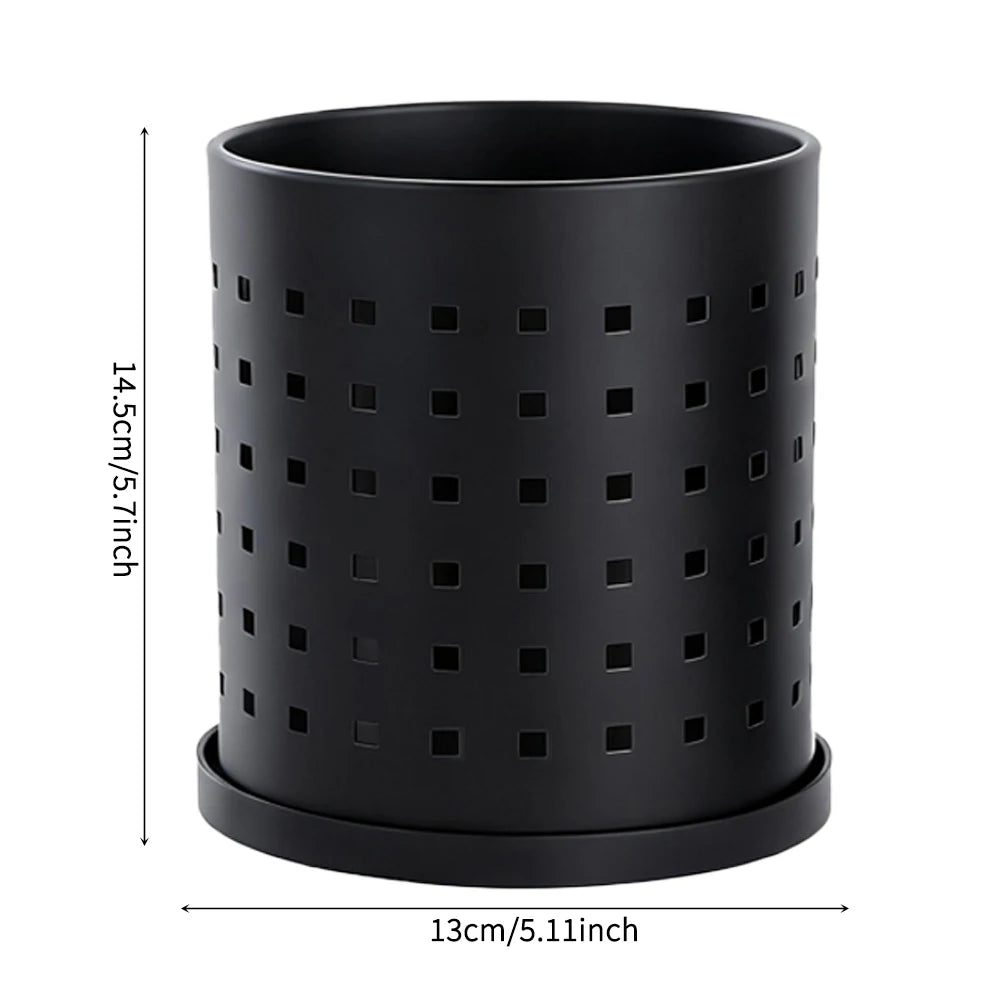 Cutlery Holder Black Stainless Steel Kitchen Organizer