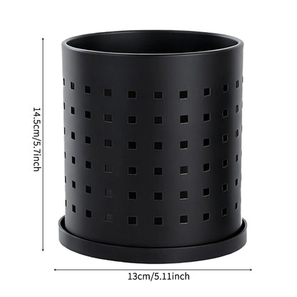 Cutlery Holder Black Stainless Steel Kitchen Organizer