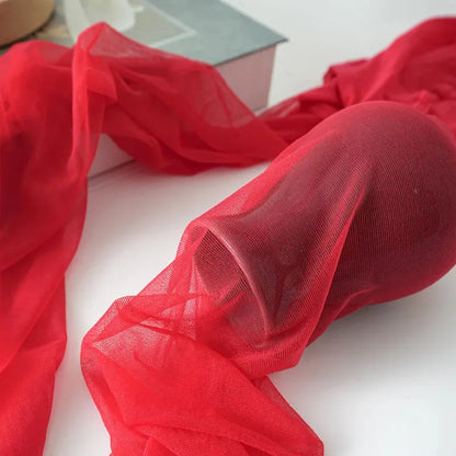 Red Tights – Sheer Velvet-Style Fashion Hosiery