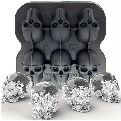 Skull Ice Mold Silicone 3D Ice Cube Tray for Cocktails & Drinks