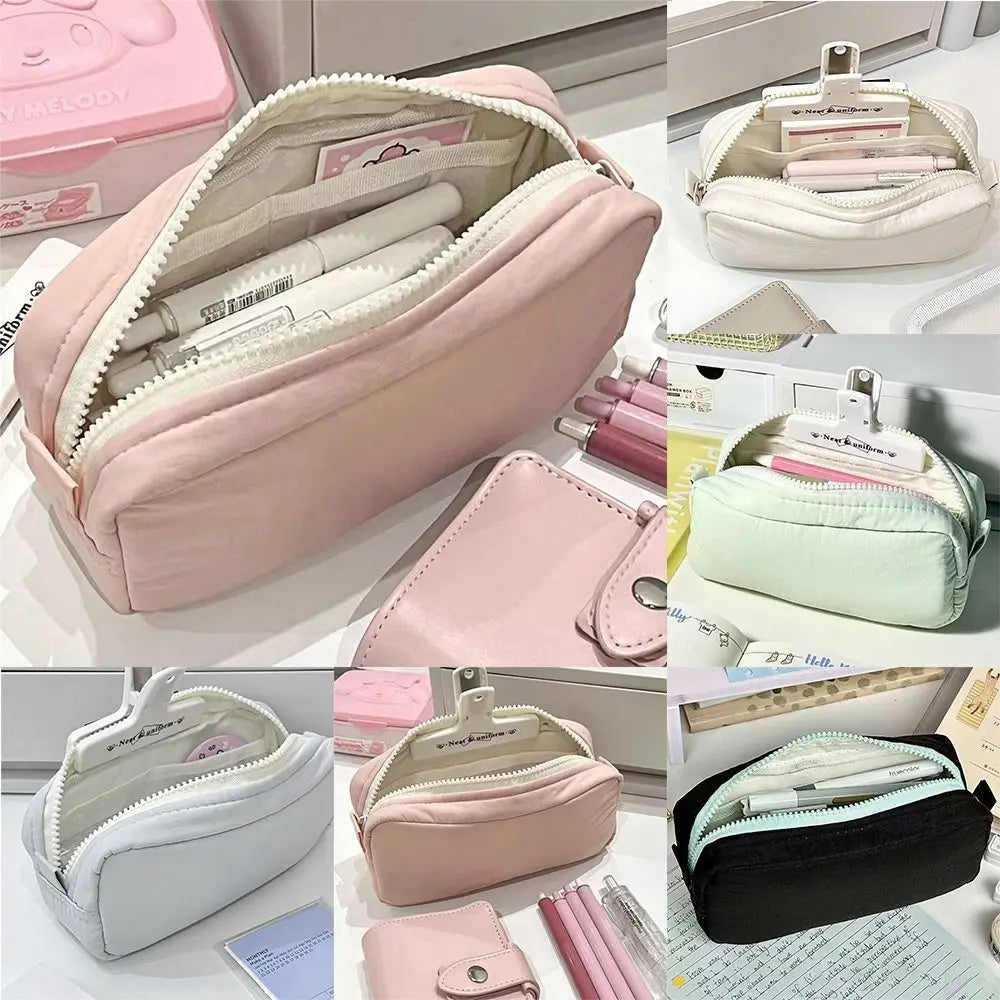 Large Pencil Case Zipper Pen Bag Portable Stationery Pouch for School