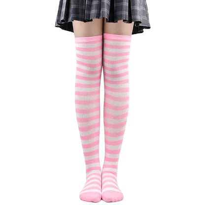 Women's Striped Over Knee Socks – Long Pinstripe Stockings