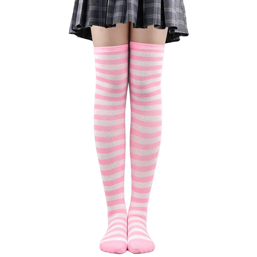 Striped Over the Knee Socks – Long Pinstripe Style