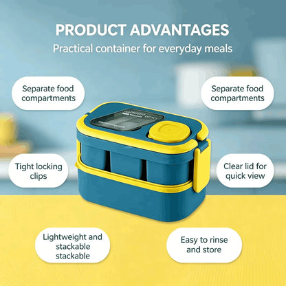Stackable Bento Box Leak-Proof Lunch Container With Spoon & Fork