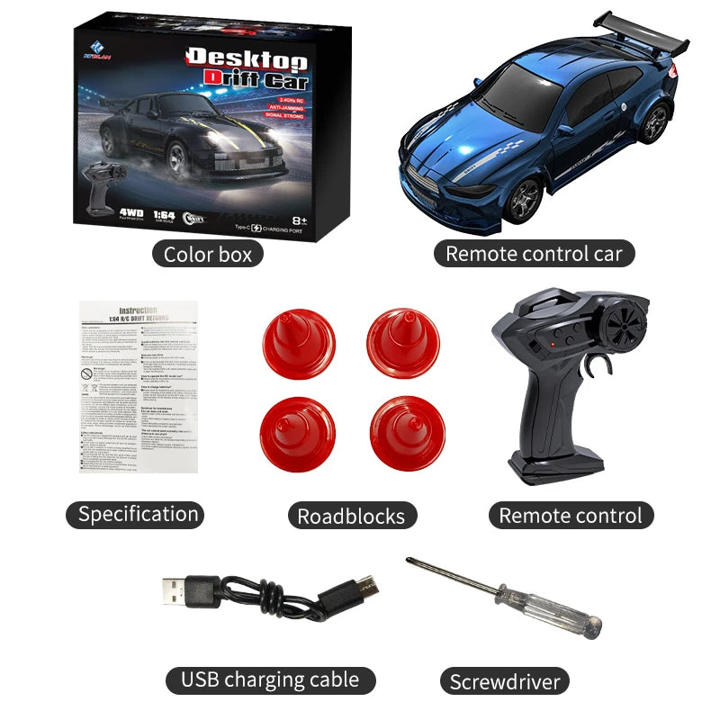 1:64 RC Drift Car – Mini Remote Control Racing Car