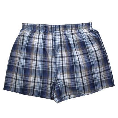 Men’s Cotton Boxer Shorts 4 Pack – Classic Plaid Loose Fit