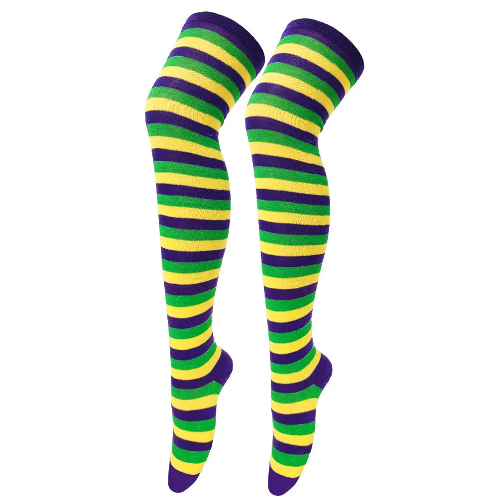 Striped Over the Knee Socks – Long Pinstripe Style