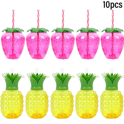 Pineapple Party Cups 6/10pcs Tropical Juice Cups for Summer Events