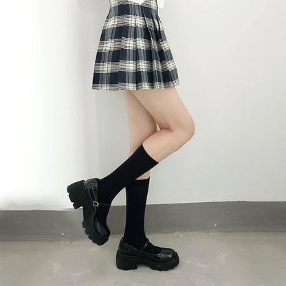 Knee High Socks for Women – Solid Color Long Socks 2-Pack
