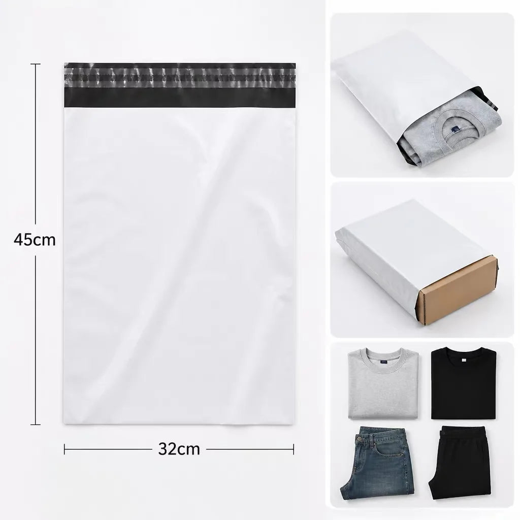 White Poly Mailer Bags – Self-Adhesive Shipping Envelopes 50 Pack