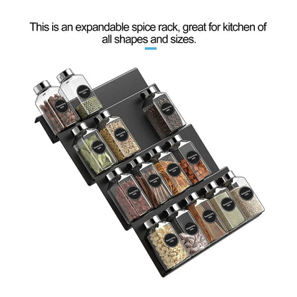 Spice Drawer Organizer 4-Tier Acrylic Rack Expandable Kitchen Storage