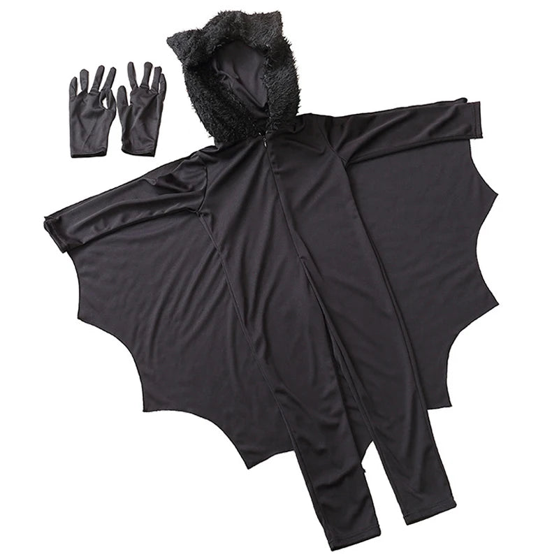Purim Bat Jumpsuit For Girl Costume Creepy Vampire Animal Spooktacular Outfit Cosplay Carnival Halloween Fancy Party Dress