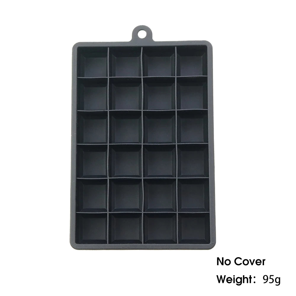 24-Hole Silicone Ice Cube Tray with Lid – Easy Kitchen Freezing Mold