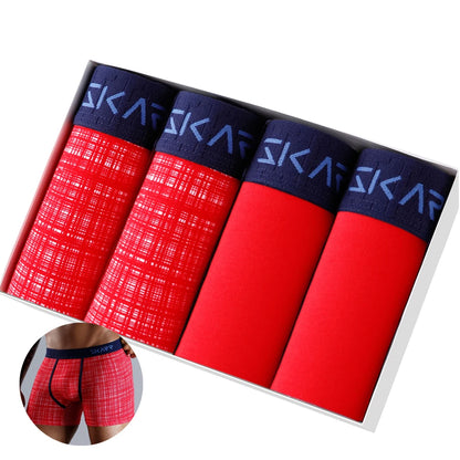 Men’s Cotton Boxer Shorts – Soft 4-Piece Underwear Set