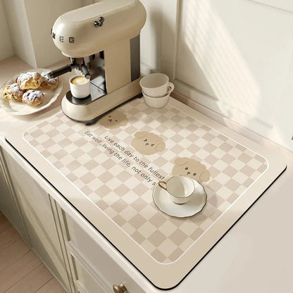 Kitchen Drying Mat Absorbent Dish & Coffee Counter Mat