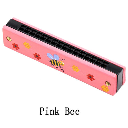 Kids Wooden Harmonica Musical Instrument Toy for Beginners