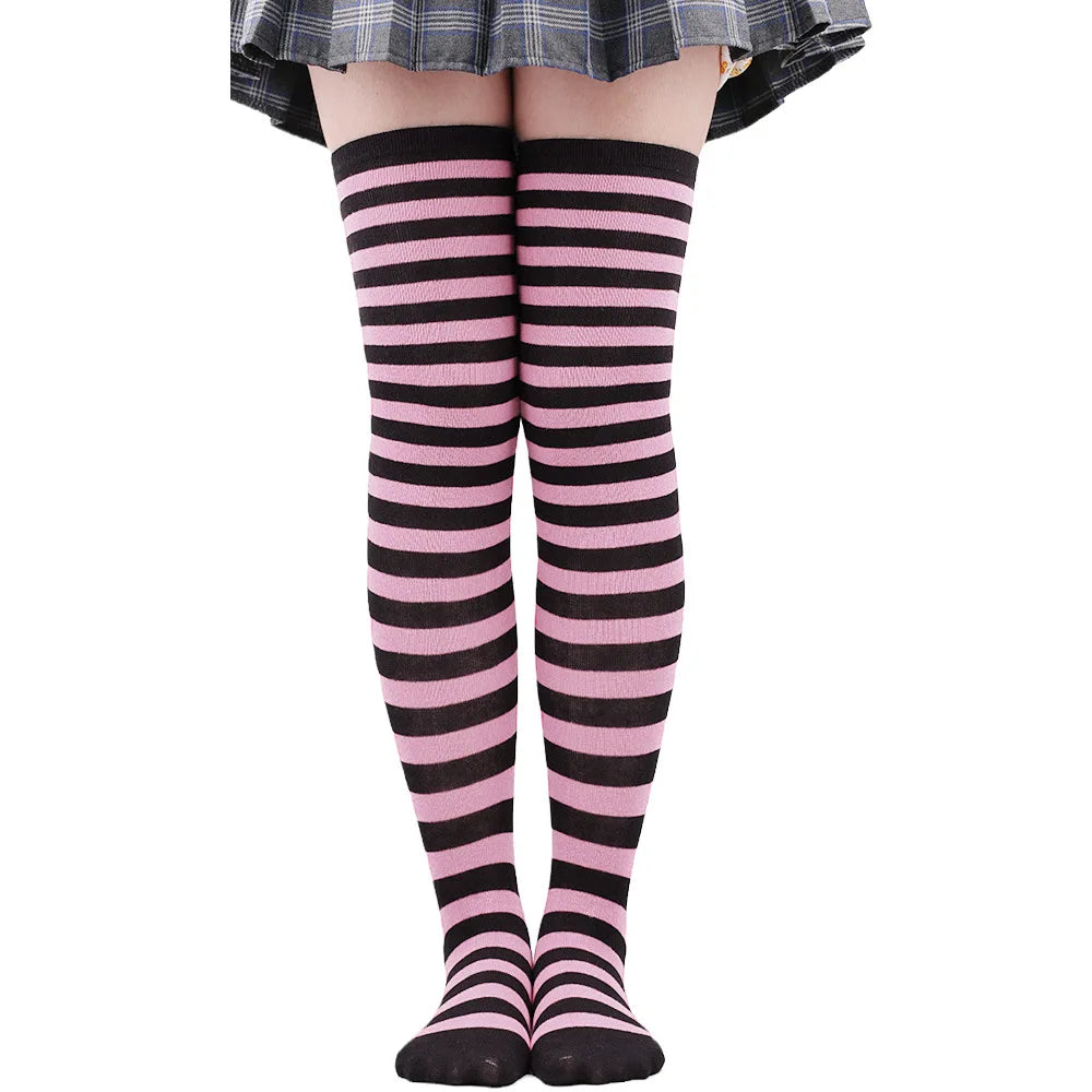 Striped Over the Knee Socks – Long Pinstripe Style