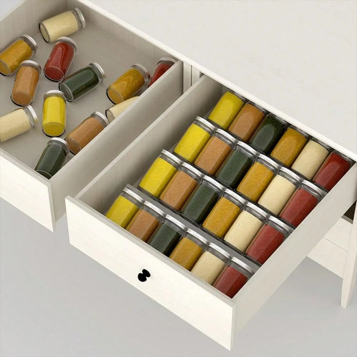 Spice Drawer Organizer 4-Tier Acrylic Rack Expandable Kitchen Storage