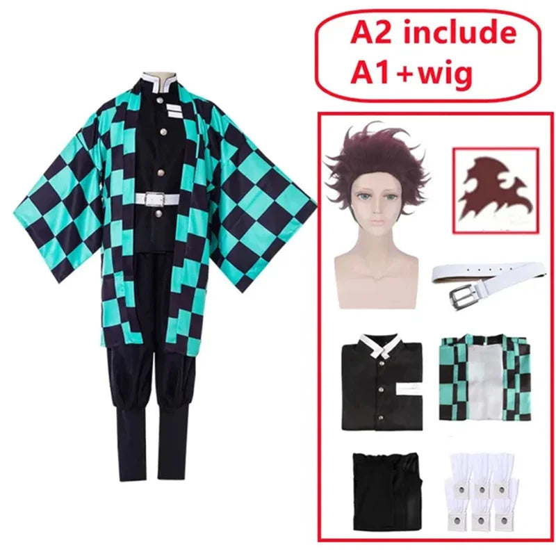 Anime Kamado Tanjirou Cosplay Costume Halloween Cosplay Cartoon Costume For Adult Gifts