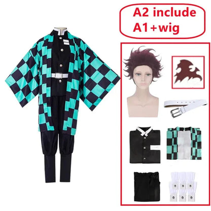 Anime Kamado Tanjirou Cosplay Costume Halloween Cosplay Cartoon Costume For Adult Gifts