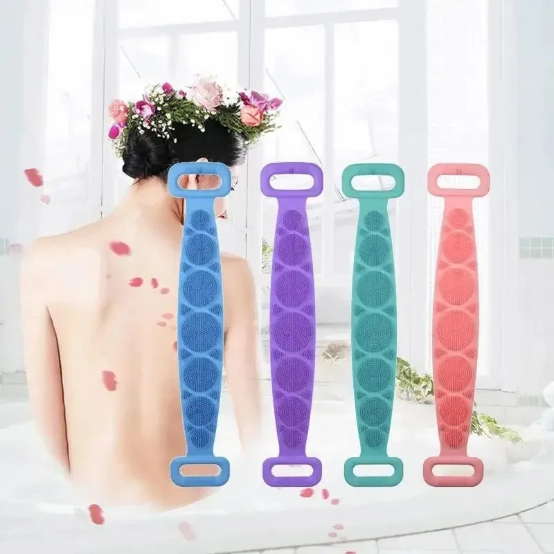 Silicone Back Scrubber Shower Belt Body Exfoliating Brush