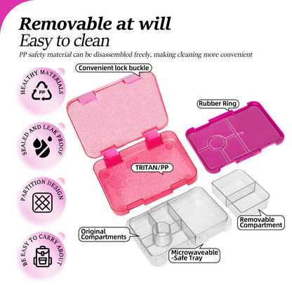 Portable Lunch Box, Leakproof Bento Box for School & Office