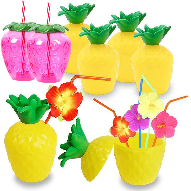 Pineapple Party Cups 6/10pcs Tropical Juice Cups for Summer Events